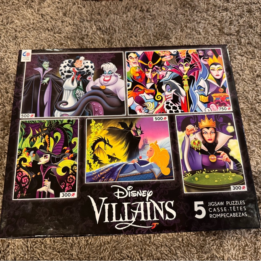 🧩 5 Disney Villains Jigsaw Puzzle Set - Picture 2 of 2